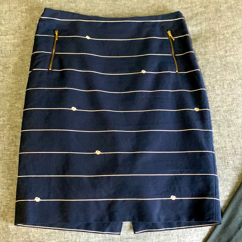 The Limited Navy Pencil Skirt With Nautical Detailing Size 4